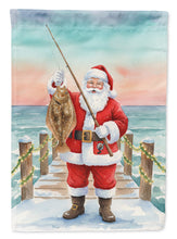 Load image into Gallery viewer, Fishing Santa Claus with Flounder Christmas Garden Flag