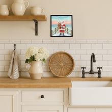 Load image into Gallery viewer, Fishing Santa Claus with Flounder Christmas Framed Metal Print