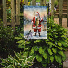 Load image into Gallery viewer, Fishing Santa Claus with Largemouth Bass Christmas Garden Flag