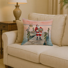 Load image into Gallery viewer, Fishing Santa Claus with Oysters Christmas Throw Pillow