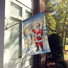 Load image into Gallery viewer, Fishing Santa Claus with Rainbow Trout Christmas House Flag