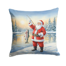 Load image into Gallery viewer, Fishing Santa Claus with Rainbow Trout Christmas Throw Pillow