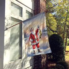 Load image into Gallery viewer, Fishing Santa Claus with Smallmouth Bass Christmas House Flag