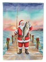 Load image into Gallery viewer, Fishing Santa Claus with Speckled Trout Christmas House Flag