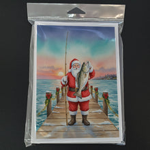 Load image into Gallery viewer, Fishing Santa Claus with Speckled Trout Christmas Greeting Cards Pack of 8