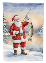 Load image into Gallery viewer, Fishing Santa Claus with Striped Bass Christmas House Flag