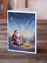 Load image into Gallery viewer, Santa Claus by the Campfire Christmas Greeting Cards Pack of 8