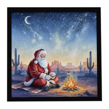 Load image into Gallery viewer, Santa Claus by the Campfire Christmas Framed Metal Print