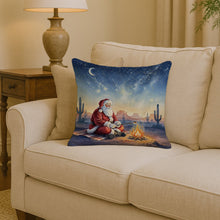 Load image into Gallery viewer, Santa Claus by the Campfire Christmas Throw Pillow