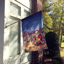 Load image into Gallery viewer, Santa Claus by the Campfire Under the Stars Christmas House Flag
