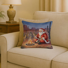 Load image into Gallery viewer, Santa Claus by the Campfire Under the Stars Christmas Throw Pillow