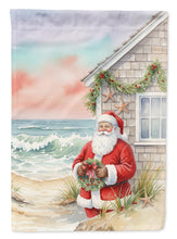 Load image into Gallery viewer, Santa Claus by the Seaside Cottage Christmas Garden Flag