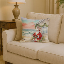 Load image into Gallery viewer, Santa Claus by the Seaside Cottage Christmas Throw Pillow