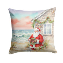 Load image into Gallery viewer, Santa Claus by the Seaside Cottage Christmas Throw Pillow