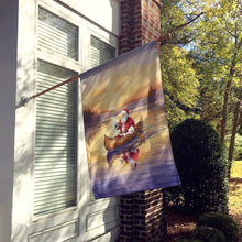 Load image into Gallery viewer, Santa Claus Canoeing at Sunset Christmas House Flag
