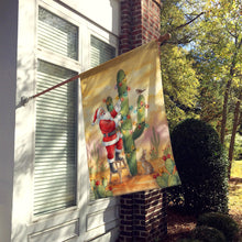 Load image into Gallery viewer, Santa Claus Decorating a Cactus Christmas House Flag