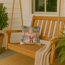 Load image into Gallery viewer, Santa Claus Decorating Palm Tree Christmas Throw Pillow