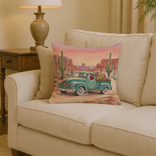 Load image into Gallery viewer, Santa Claus Delivering Gifts in an Old Pickup  Christmas Throw Pillow