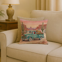Load image into Gallery viewer, Santa Claus Delivering Gifts in an Old Pickup  Christmas Throw Pillow