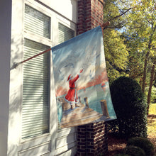 Load image into Gallery viewer, Santa Claus Feeding the Seagulls Christmas House Flag