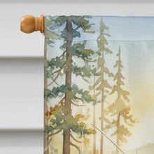 Load image into Gallery viewer, Santa Claus Fly-Fishing at Sunrise Christmas House Flag