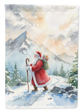 Load image into Gallery viewer, Santa Claus Hiking in the Mountains Christmas Garden Flag