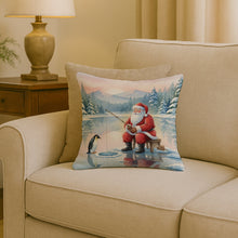 Load image into Gallery viewer, Santa Claus Ice Fishing on the Lake Christmas Throw Pillow
