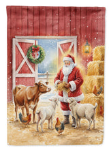 Load image into Gallery viewer, Santa Claus in the Barn with Animals Christmas House Flag