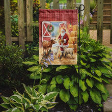 Load image into Gallery viewer, Santa Claus in the Barn with Animals Christmas Garden Flag