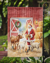 Load image into Gallery viewer, Santa Claus in the Barn with Animals Christmas Garden Flag