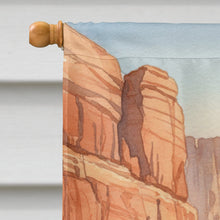 Load image into Gallery viewer, Santa Claus in the Desert Canyon Christmas House Flag