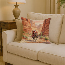 Load image into Gallery viewer, Santa Claus in the Desert Canyon Christmas Throw Pillow