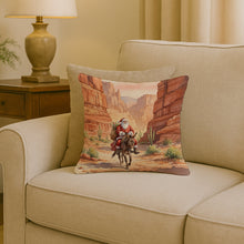 Load image into Gallery viewer, Santa Claus in the Desert Canyon Christmas Throw Pillow