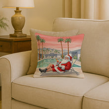Load image into Gallery viewer, Santa Claus in Palm Springs Christmas Throw Pillow