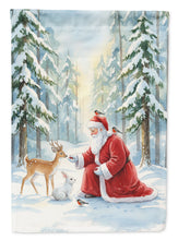 Load image into Gallery viewer, Santa Claus in the Forest with Wildlife Christmas House Flag