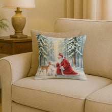 Load image into Gallery viewer, Santa Claus in the Forest with Wildlife Christmas Throw Pillow