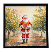 Load image into Gallery viewer, Santa Claus in the Orange Grove Christmas Framed Metal Print