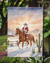 Load image into Gallery viewer, Santa Claus on Horseback at the Ranch Christmas Garden Flag