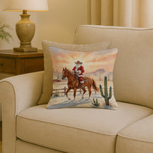 Load image into Gallery viewer, Santa Claus on Horseback at the Ranch Christmas Throw Pillow
