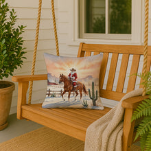 Load image into Gallery viewer, Santa Claus on Horseback at the Ranch Christmas Throw Pillow
