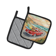 Load image into Gallery viewer, Santa Claus on Route 1 Christmas Pair of Pot Holders
