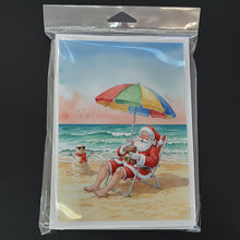 Load image into Gallery viewer, Santa Claus on the Beach Christmas Greeting Cards Pack of 8