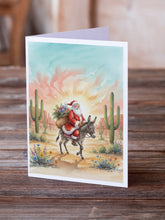 Load image into Gallery viewer, Santa Claus Riding a Burro Christmas Greeting Cards Pack of 8