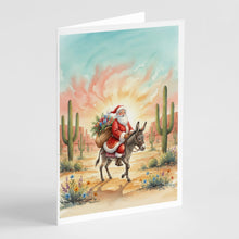 Load image into Gallery viewer, Santa Claus Riding a Burro Christmas Greeting Cards Pack of 8