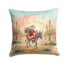 Load image into Gallery viewer, Santa Claus Riding a Burro Christmas Throw Pillow
