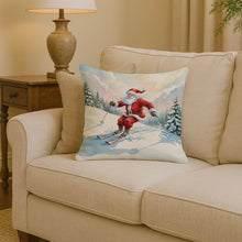 Load image into Gallery viewer, Santa Claus Skiing Downhill Christmas Throw Pillow