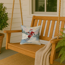 Load image into Gallery viewer, Santa Claus Skiing Downhill Christmas Throw Pillow