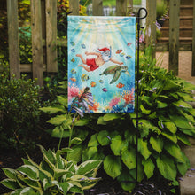 Load image into Gallery viewer, Santa Claus Snorkeling with a Sea Turtle Christmas Garden Flag