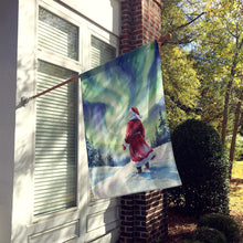 Load image into Gallery viewer, Santa Claus Watching the Northern Lights Christmas House Flag