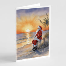 Load image into Gallery viewer, Santa Claus Watching the Sunset Christmas Greeting Cards Pack of 8
